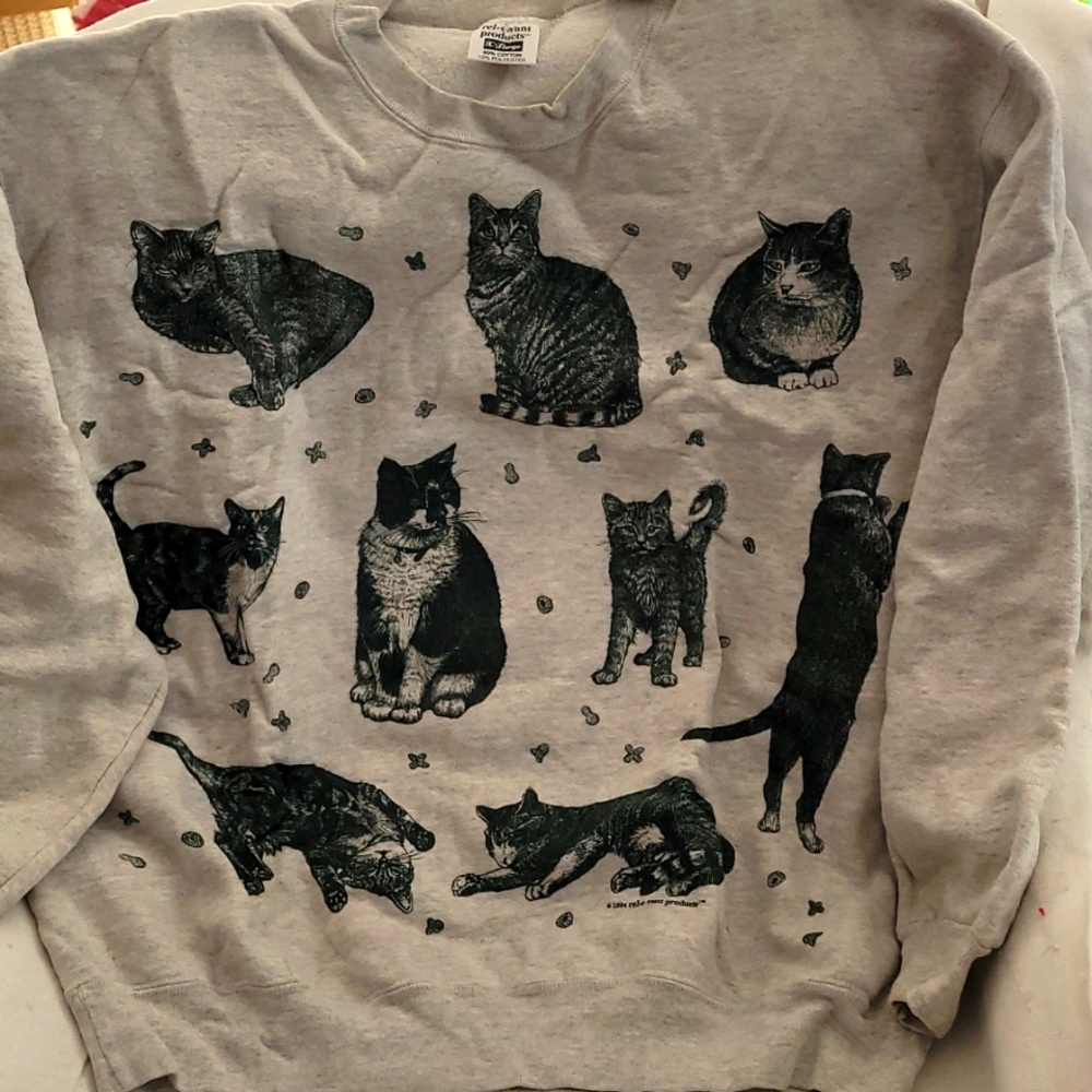 Cat Sweatshirt, print front & back